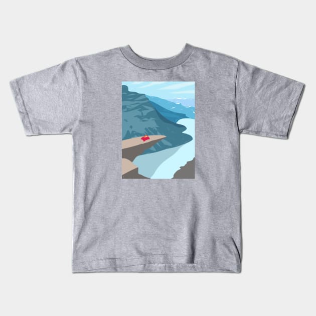 Trolltunga, Norway Kids T-Shirt by lymancreativeco